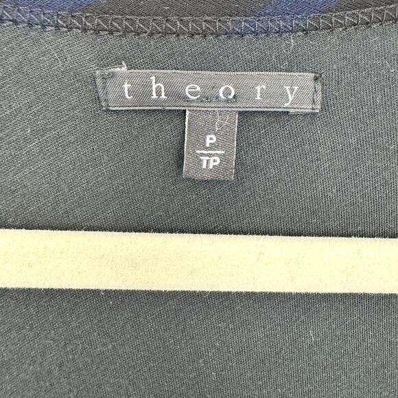 Theory Womens Genessa Casual Dress Size P (XS) Stripe Wrap Lightweight Brown - Picture 2 of 7